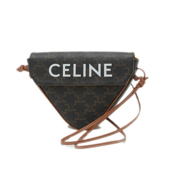 Celine Triomphe Triangle Shoulder Bag Tan Black - Picture 1 of 6